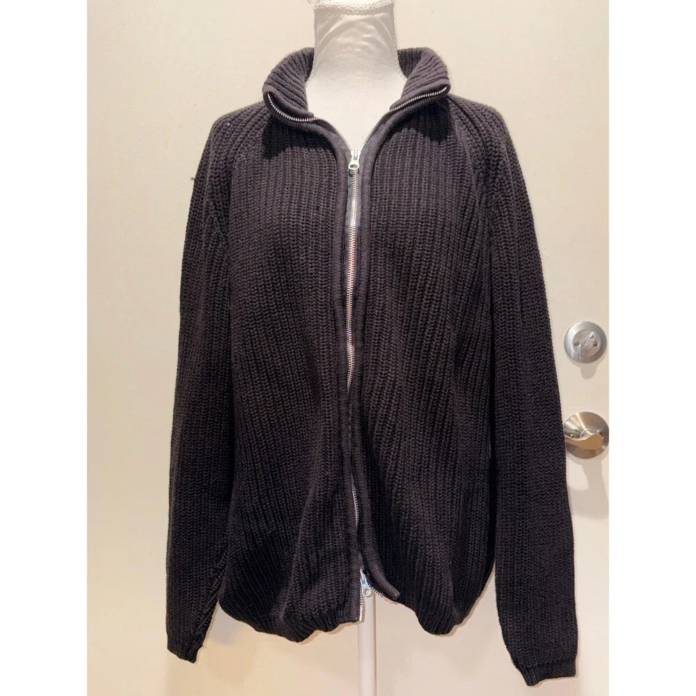 Brandini Le Collezioni 100% Cotton Double Zip Knit Sweater size M GUC - Picture 2 of 5